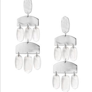 Kendra Scott Emmet Silver Earrings In Clear Glass